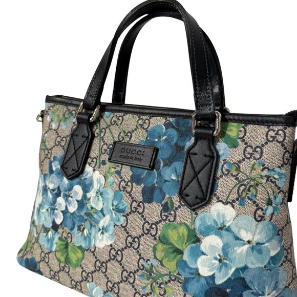 Gucci Convertible Tote Blooms Print GG Coated Canvas - Picture 3 of 5